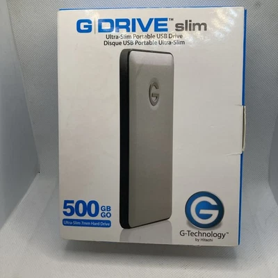 G-Drive Slim 500GB Compact & Stylish ~ Silver - USB 3.0 Og02361 G-technology - Image 1 of 4