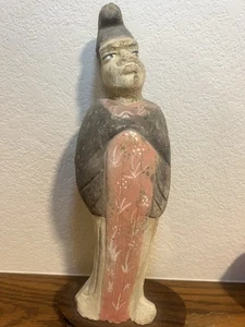 Antique Chinese Tang Dynasty Terra Cotta Figure Foreign Dignitary 13" Mingqi - Picture 1 of 9