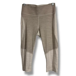 Outdoor Voices TechSweat Two-Tone Tan Cream Cropped Leggings - Picture 1 of 8