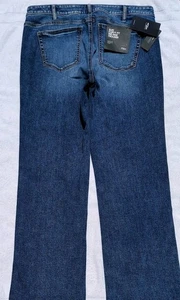 NUEVO CON ETIQUETAS PLATEADO SUKI Jeans Pantalón Calce Curvilíneo Pierna Ancha Elastizado Medio Azul Talla 16 (36x33) - Imagen 1 de 12