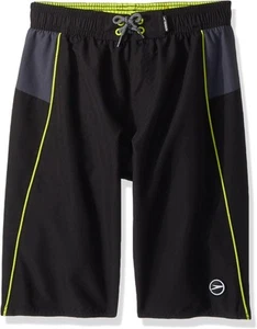 Speedo Boy's Swim Trunk Knee Length Solid Volley Swimsuit XS Black - Picture 1 of 24