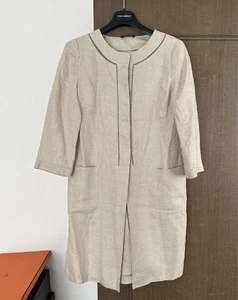Max Mara Beige Linen No-Collar Jacket Size 38 - Picture 1 of 8