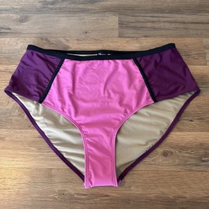 Parte inferior de bikini Paramour rosa púrpura negro talla 3X nueva sin etiquetas - Imagen 1 de 9