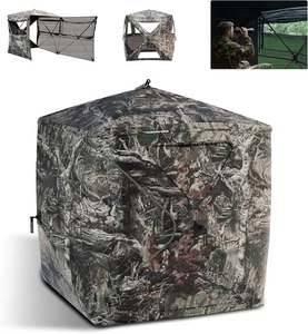 FLISSA 2-3 Person Hunting Blind See-Through Fully Opening Door 270° Ground Tents - Picture 1 of 10
