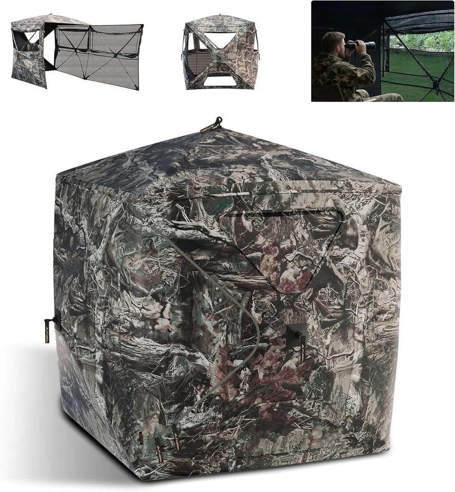 FLISSA Hunting Blind See-Through Fully Opening Door 270° Ground Tents 2-3 Person - Image 1 of 4