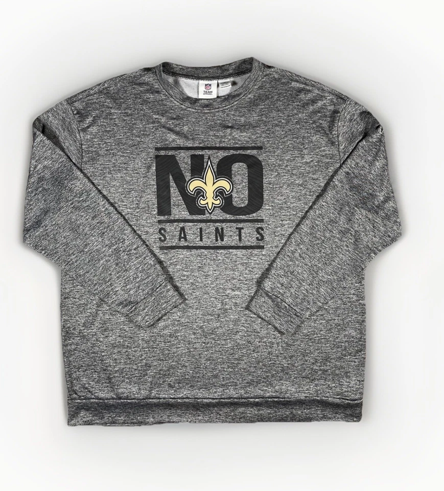 New Orleans Saints NFL Equipo Ropa Crew Ligera Poli Sudadera Hombres Talla 2XL Foto 1 de 4