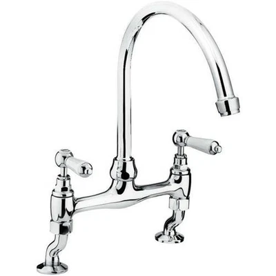 Bristan Renaissance Mono Kitchen Sink Mixer Tap Double Lever Chrome Deck Mounted - Image 1 of 4