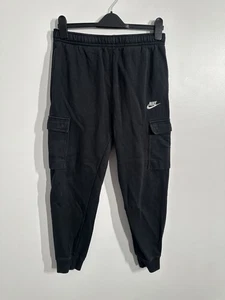 Nike Sweatpants Mens Small Black Joggers Cargo Tapered Gym Training Run Jog - Picture 1 of 9