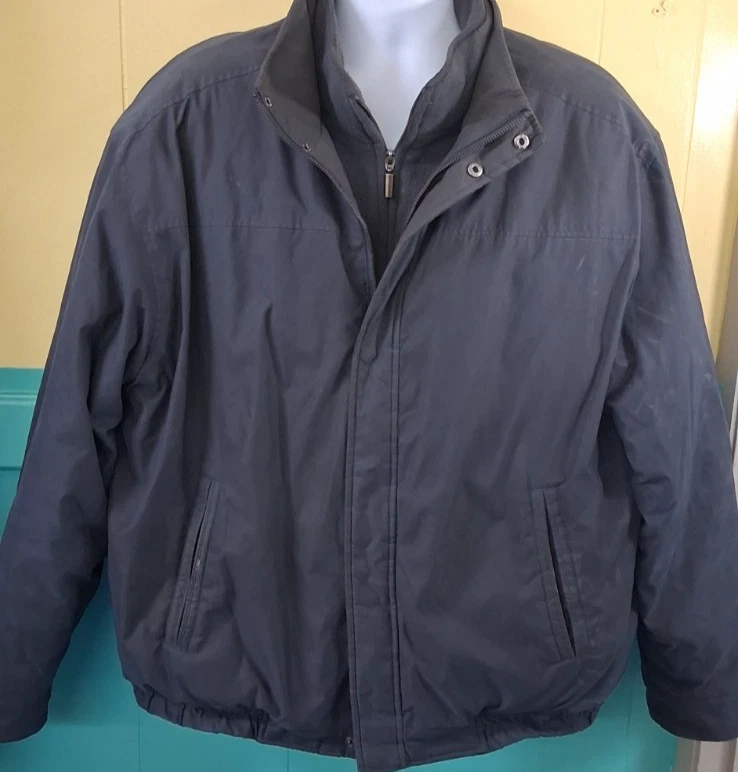Men's Craft & Barrow Navy Double Zipper Jacket Size XL - Image 1 of 4