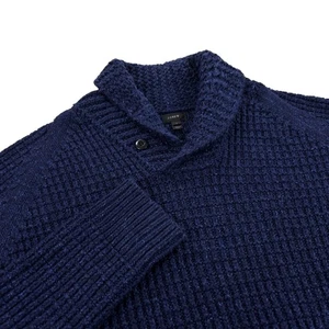 J Crew Shawl Pullover Herren Größe L schwerer Baumwollstrick marine - Bild 1 von 8