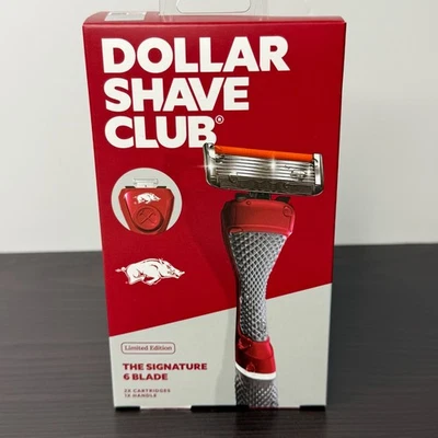 Arkansas Razorbacks Dollar Shave Club Juego de inicio de 6 hojas Edición limitada ¡NUEVO! Foto 1 de 4