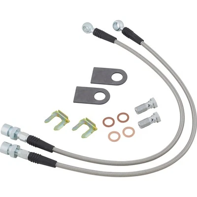 Mangueras de freno de acero inoxidable trenzadas aprobadas OT para Mustang II 1974-77, 7/16-24 Foto 1 de 4