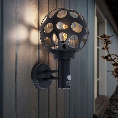 Fassadenleuchte Wandleuchte Außenlampe Edelstahl anthrazit Kugel Bewegungsmelder - Bild 1 von 4