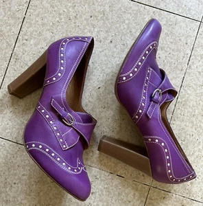 Hobbs Women’s Purple Leather High Heels Shoes Size 6.5/39.5 - Picture 1 of 13