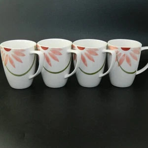 Set of 4 PRETTY PINK Mugs Pink Flowers Corelle Coordinates Porcelain Cups - Picture 1 of 6