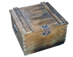 Antique Wooden Trunk Iron Details 3794 - Picture 1 of 9
