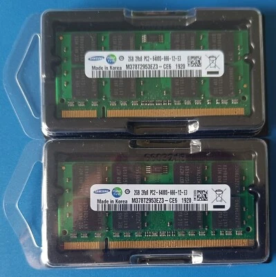 Samsung 4GB 2x 2GB DDR2 800MHz PC2-6400S SODIMM Laptop PC PORTATILE Memoria RAM - Immagine 1 di 4