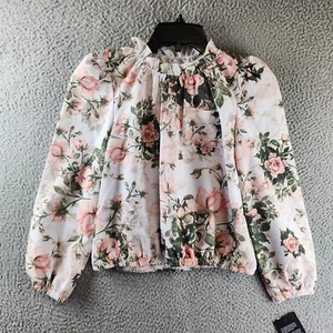 Chaser Ruffle Neck Floral Top Big Kids Girls 12 Secret Garden Print 3/4 Sleeve~ - Picture 1 of 15