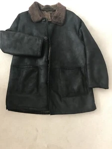 Herren Lederjacke 3/4 Lang Mit gewachsenem Fell, Farbe dunkelbraun, - Bild 1 von 2