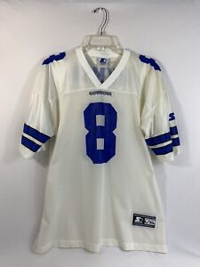 Vintage Starter Troy Aikman 8 Dallas Cowboys White Football Jersey Size L/XL