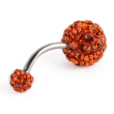 Anillo ombligo cristal acero inoxidable barra ombligo fiesta cuerpo joyería↷ Foto 1 de 4