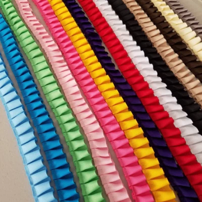Grosgrain box pleated ribbon trim 7/8 inch wide sold by the yard color - Image 1 of 3