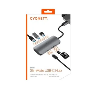 Cygnett Unite SlimMate USB-C 6 Port Hub 100W Laptop MAC iPhone 15 Chromebook - Picture 1 of 5