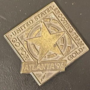 1996 Atlanta Olympics U.S. Shooting Team Go For Gold Belt Buckle  - Picture 1 of 2