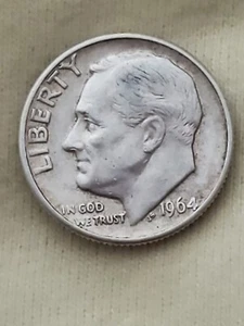 1964 - Roosevelt Silver Dime- No Mint Mark - Picture 1 of 2