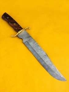 CUSTOM HAND MADE DAMASCUS STEEL FIX BLADE BOWING KNIVE.(16.00”)OVERALL - Picture 1 of 10