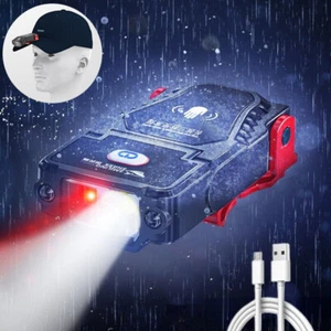 Tapa recargable 8 LED con clip para cabeza faro sombrero sensor antorcha luz - Imagen 1 de 6