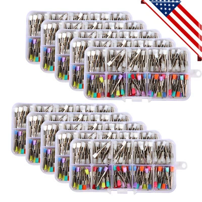 1-10*USA Mixed Dental latch type prophy polishing brush flat tapered brushes OR - Image 1 of 4