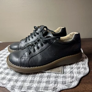 Vintage Dr. Martens DM's Black Smooth Napa Leather Mel Sole Oxford Womens Size 6 - Picture 1 of 4