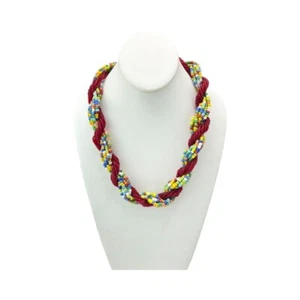 African Handmade Maasai Bead Necklace - Red Multicolor - African Jewelry - Picture 1 of 5