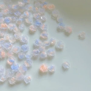 3d Gradient Camellia Design Elegant Aurora Nail Rhinestones Manicure Decoration - Picture 1 of 11