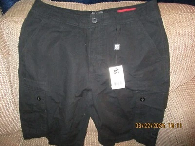 Nuevos pantalones cortos DC Shoes Inc Keasby negros lisos para hombre talla 30 Foto 1 de 4