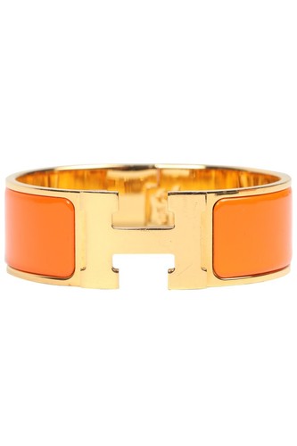 BRACCIALE HERMÈS ARANCIONE 2010 CLIC CLAC H 20 MM SMALTO 16 CM