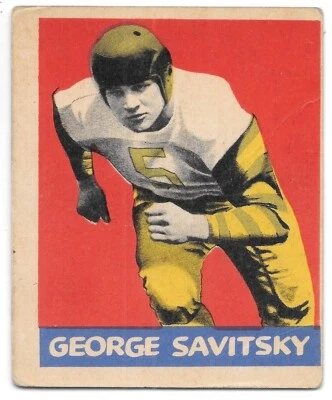 George Savitsky Philadelphia Eagles NFL Football Trading Card #144 Leaf 1949 EX - Image 1 of 2