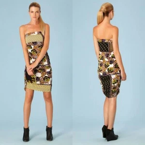 Vestido acanalado sin tirantes estampado floral Hale Bob XS - Imagen 1 de 2