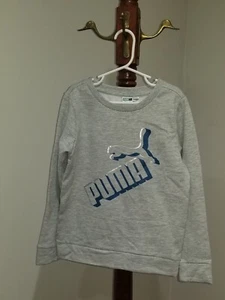 Boys Puma  Pullover Sweater Gray, Blue & Silver. Size 7 New  - Picture 1 of 4