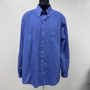 Chaps Easy Care Button Down Shirt Long Sleeve Blue Men's XLT - Picture 1 of 11