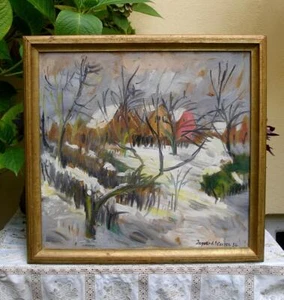 Ingvard Petersen (1904) El pintor agricultor. Aceite de invierno Fauvist. Expuesto, 1956. - Imagen 1 de 6