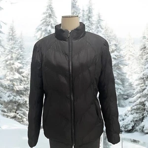 Athletic Works Womens Black Puffer Jacket M Lightweight Warm Casual Winter Comfy - Picture 1 of 11