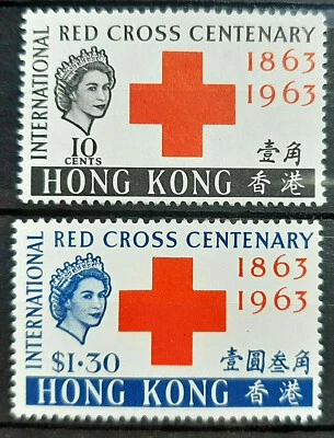 HONG KONG 1963 RED CROSS SG 212 - 213 MNH OG FRESH - Image 1 of 2