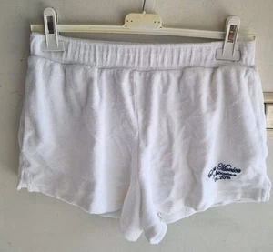 Zara White Lounge Shorts Womens M Santa Monica Los Angeles Embroidery - Picture 1 of 4