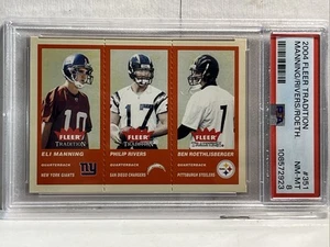 2004 Fleer Tradition - #351 Eli Manning, Ben Roethlisberger, Philip Rivers PSA 8 - Picture 1 of 2