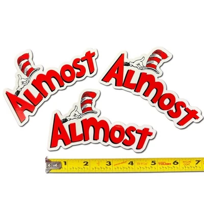 (3-Pack) Original Almost Skateboards Dr Suess Hat Sticker 3” x 5.5” - Image 1 of 2