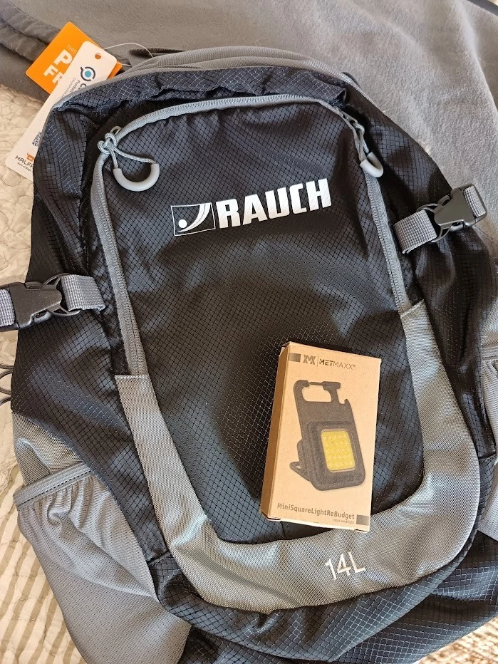 Rucksack Rauch grau/schwarz NEU 14 Liter + MiniSquareLightREBudget Lampe NEU - Bild 1 von 1