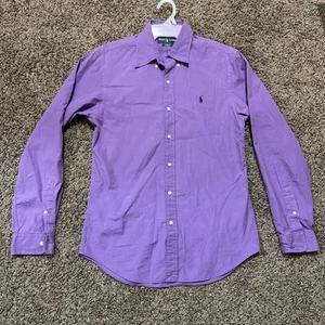 Polo Ralph Lauren Purple Shirt Slim Fit Long Sleeve Casual Mens Medium - Picture 1 of 6