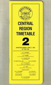 Southern Pacific Lines Central Region Timetable 2 of April 1991 - Picture 1 of 1